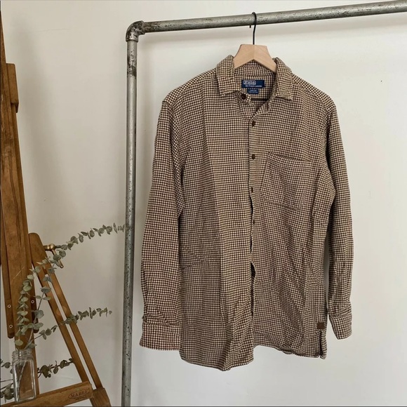 Vtg Polo Ralph Lauren Jameson Houdstooth Flannel